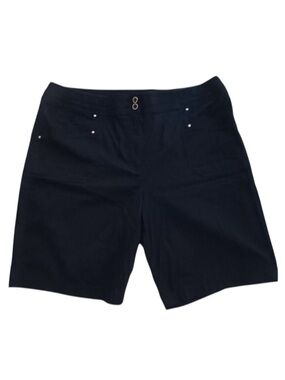 Karen Scott Women's Cotton Black Bermuda Shorts Size 16